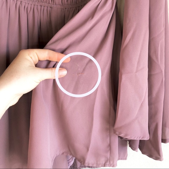 Lulus Mauve Cold Shoulder Romper, S - Picture 7 of 9